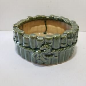Vintage ceramic glazed bamboo flower holder B-641 (5.1350)